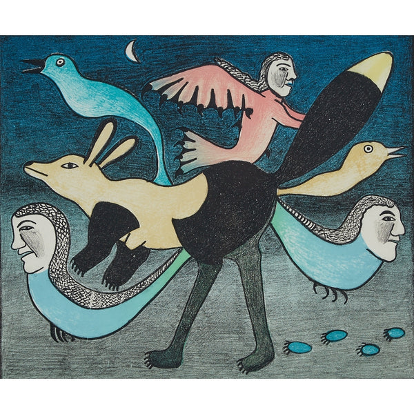 VINTAGE 1989PRINT by Kenojuak Ashevak  *SPIRITS AT NIGHT*