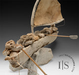 RESERVED 24" Masterpiece Whale Bone Umiak (Boat) by Bob Kussy & Goota Ashoona *AHOY!*