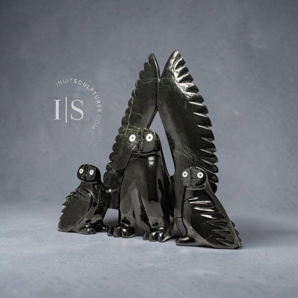 21" Owl Family by Adamie Qaumagiaq *Hands Up!* (Copy)