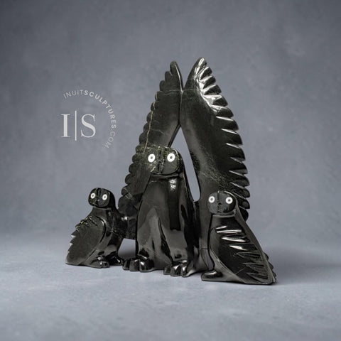 21" Owl Family by Adamie Qaumagiaq *Hands Up!* (Copy)