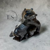 OURS ET MORSE LIÉS VINTAGE DE 22" - LE **TOUT DERNIER** chef-d'œuvre du sculpteur maître d'élite Nuna Parr - *Inséparables*