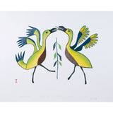 GRAVURE ANCIENNE 1981 Oiseaux et moustiques par MARY QAYUARYUK (Kudjuakjuk)