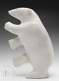 14" Rare White Marble Dancing Bear by Nuna Parr