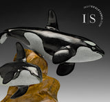 9" SIGNATURE Orcas by Derrald Taylor *Basil and Blue*