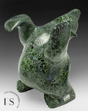 14" SIGNATURE Dancing Bear by Elite Carver Nuna Parr *Tiffany Window*  WITHIN REACH$$