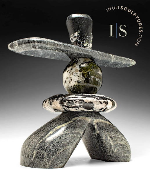 17" SIGNATURE Inukshuk by Paul Bruneau *Shale*