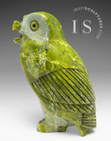 THE VERY LAST ONE 8" SIGNATURE Owl by the Late Pits Qimirpik (1956-2024) *Irish Eyes*