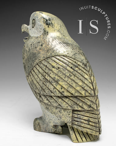 THE VERY LAST ONE 9" SIGNATURE Owl by the Late Pits Qimirpik (1956-2024) *Tawny Girl*