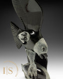 16" SIGNATURE Eagle & Fish by Pits Qimirpik *Midnight Flight*