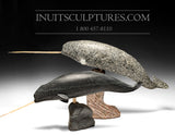 30" Mother and Calf Narwhals by Inuk Charlie