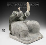 19" Large Sitting Shaman Eskimo by Jaco Ishulutak