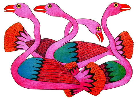 2002 SWANS AT SUNSET by Kenojuak Ashevak