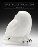 9” Pure White Owl by Famous Manasie Akpaliapik
