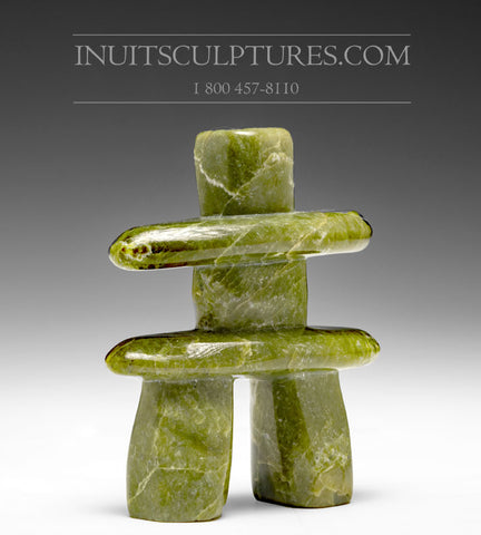 4" Green Inukshuk by Alex Lyta