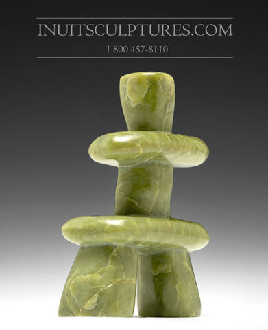 4" Light Green Inukshuk by Alex Lyta