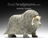 14" SIGNATURE Muskox by Lucassie Ikkidluak  *Glint*