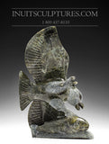 8" Eagle with Fish by Pitseolak Qimirpik