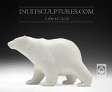 9" White Marble Walking Bear by Tim Pee